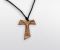 Collier avec Pendentif croix en bois d'olivier - Christ Ajouré 