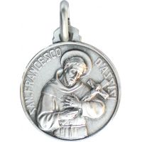 Médaille Saint François d'Assise argent 18mm