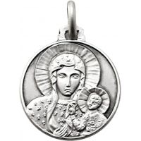 Médaille Vierge noire de Czestochowa argent 18mm